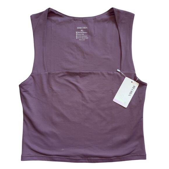 New Reoria Purple Square Neck Double Lined Top XL - Picture 3 of 7